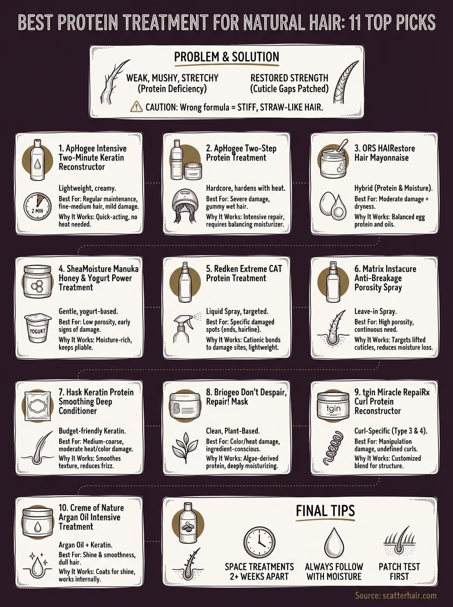 best protein treatment for natural hair infographic