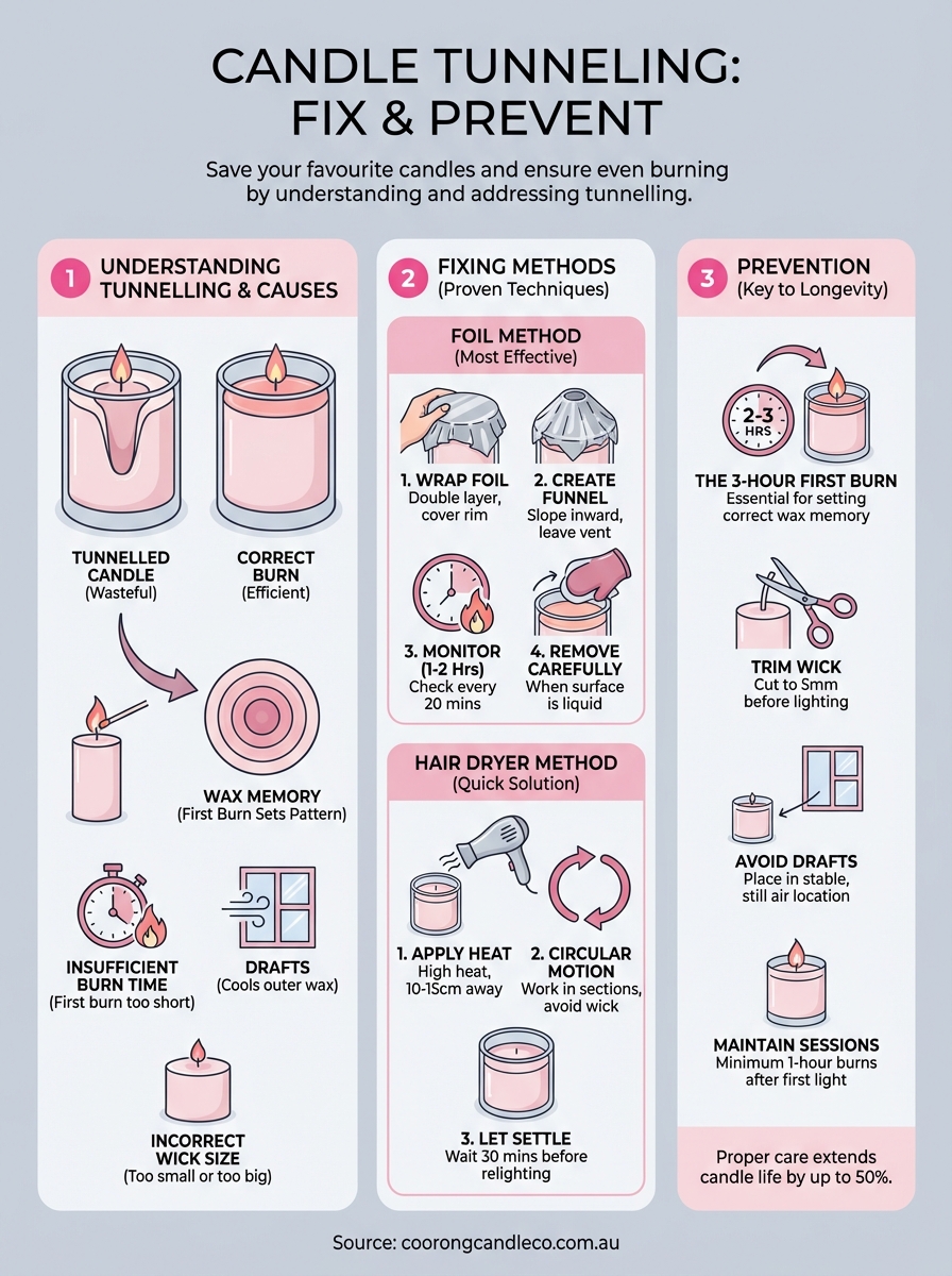 how to fix candle tunneling infographic