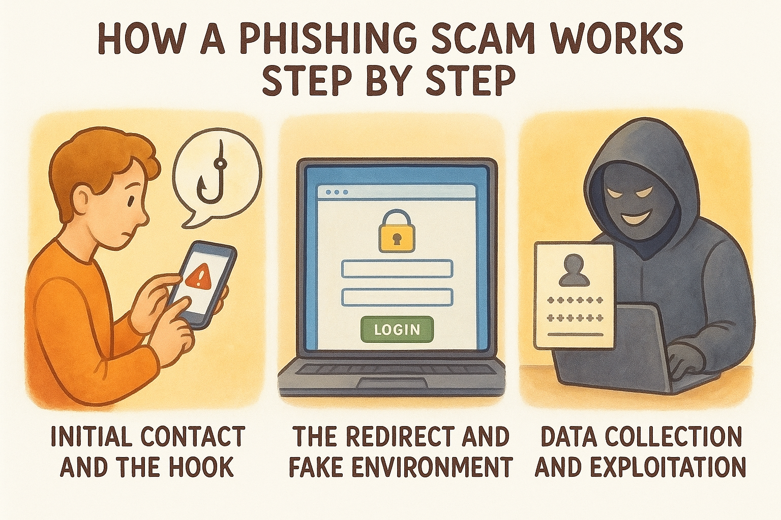 How a phishing scam works step by step
