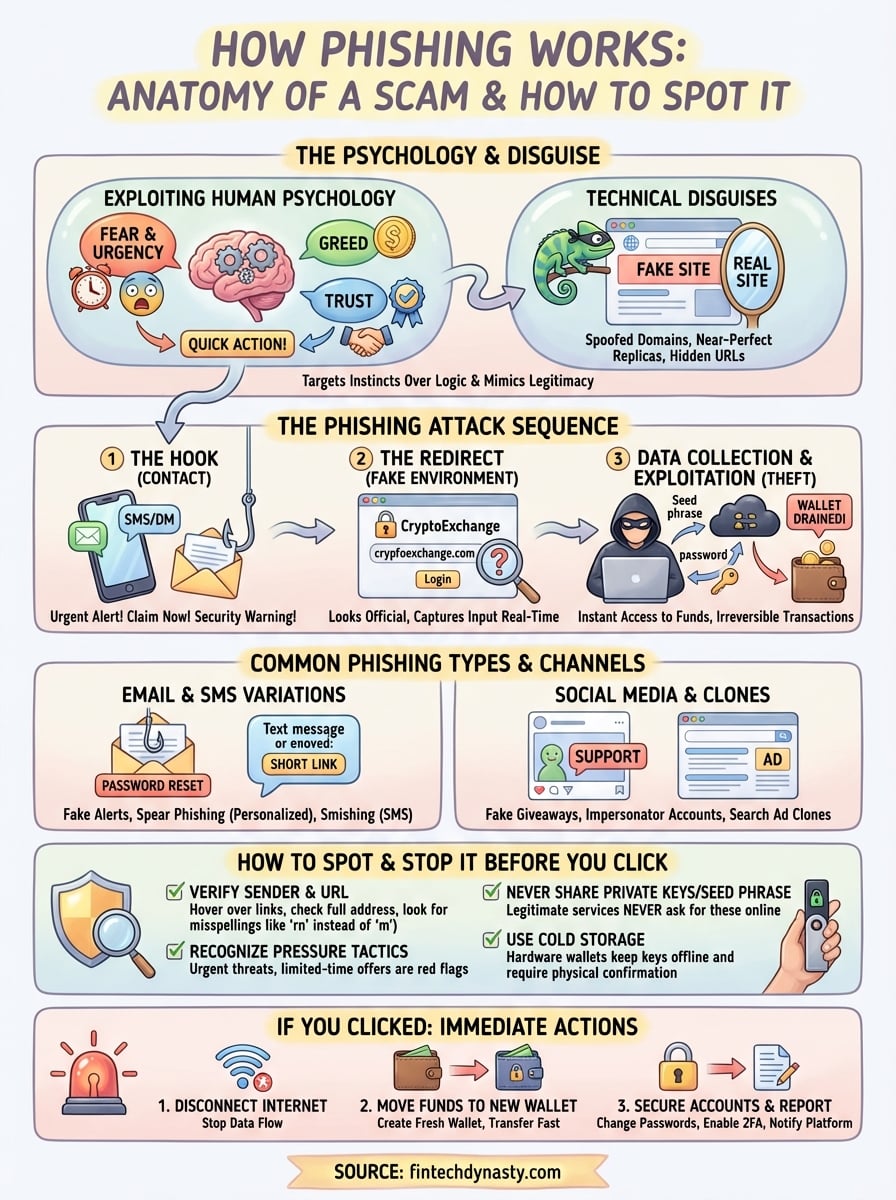 how phishing works infographic