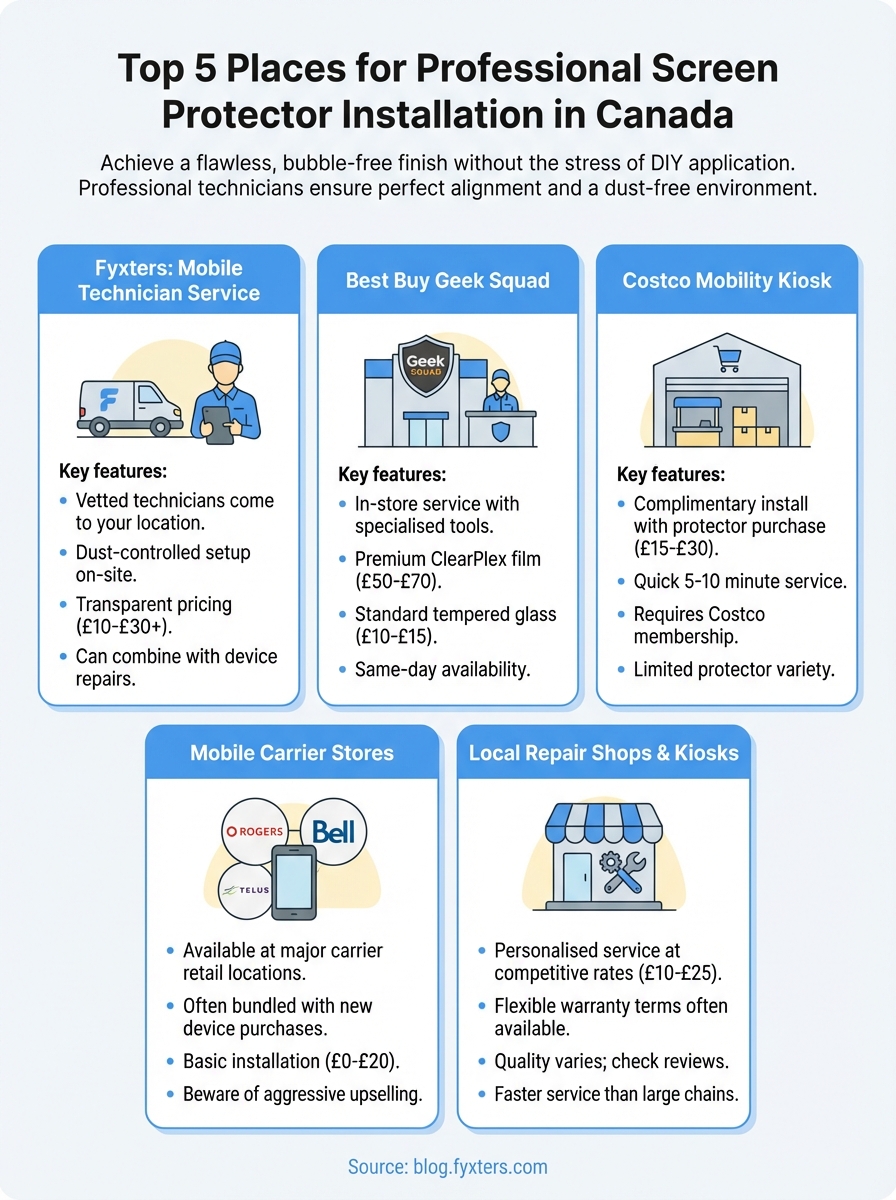 screen protector installation near me infographic