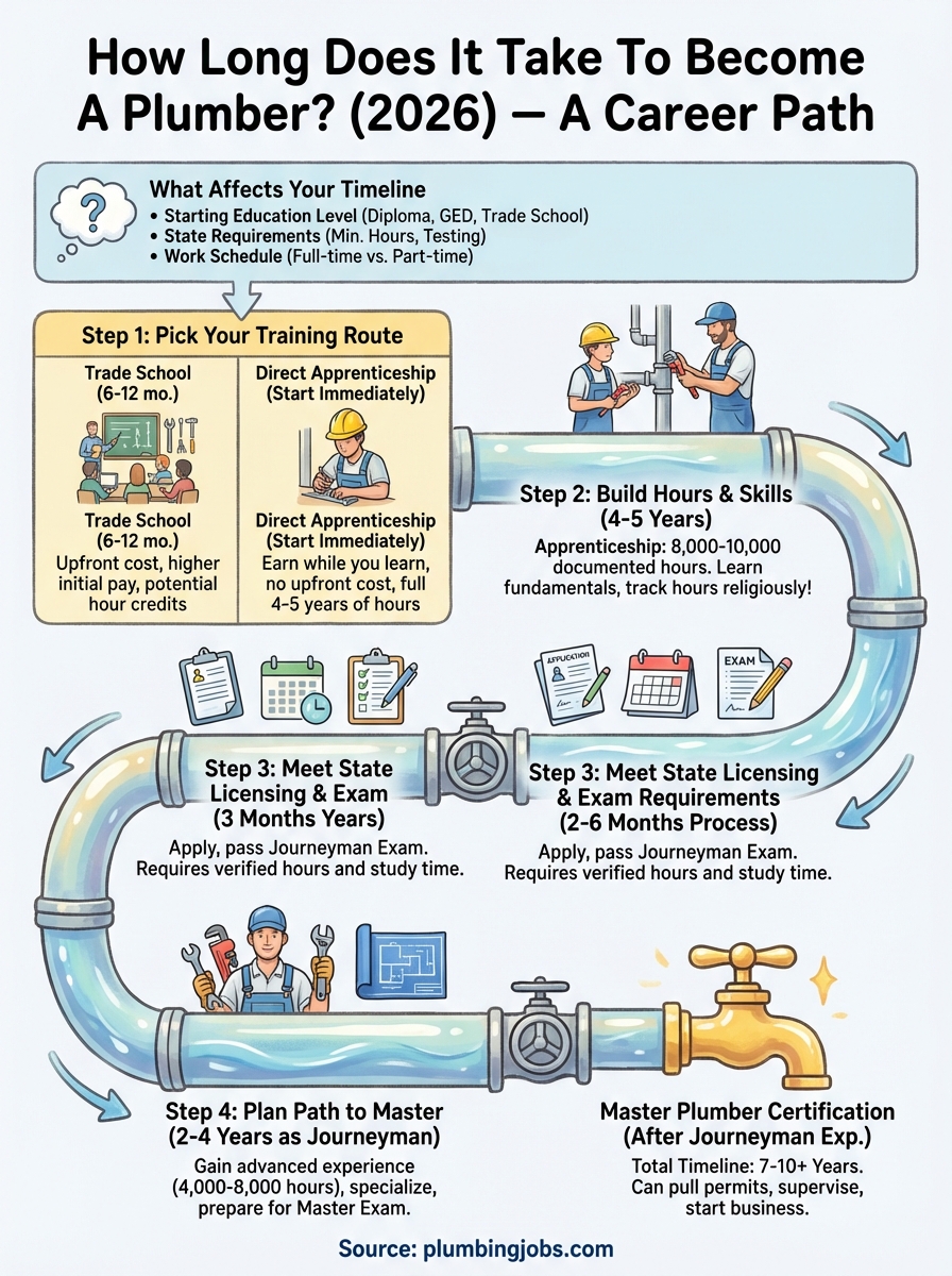 how long does it take to become a plumber infographic