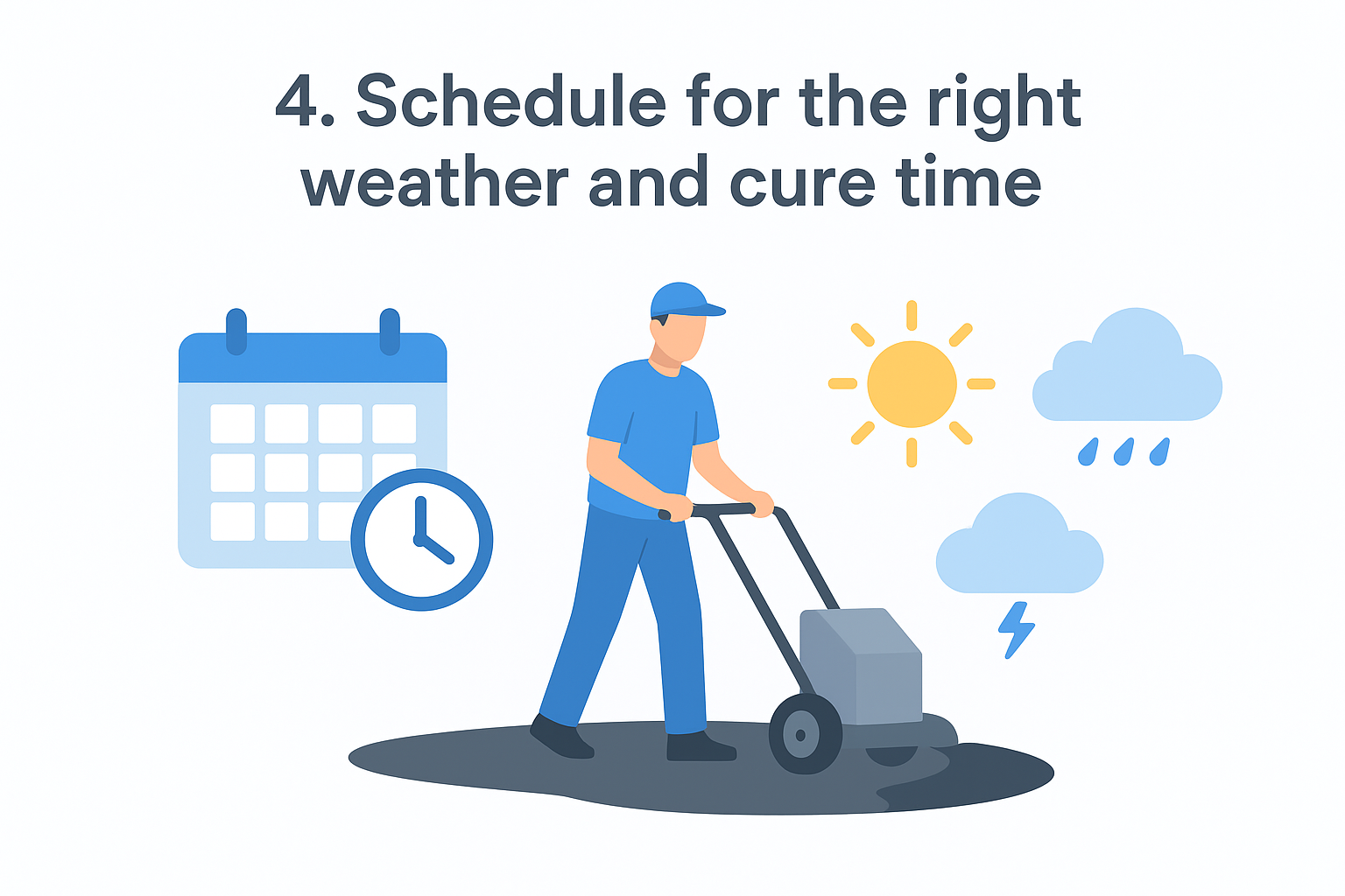 4. Schedule for the right weather and cure time