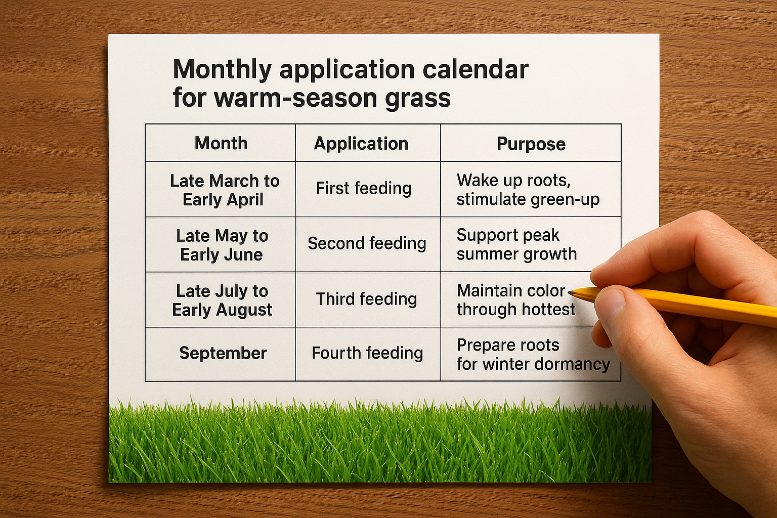 Month-by-month lawn fertilization schedule for Dallas, Texas