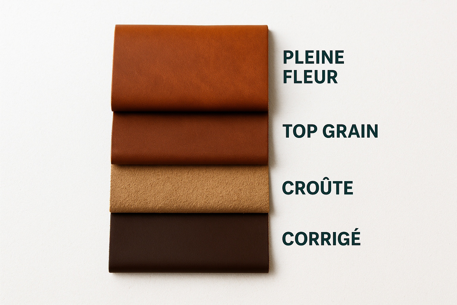 Pleine fleur, top grain, croûte, corrigé