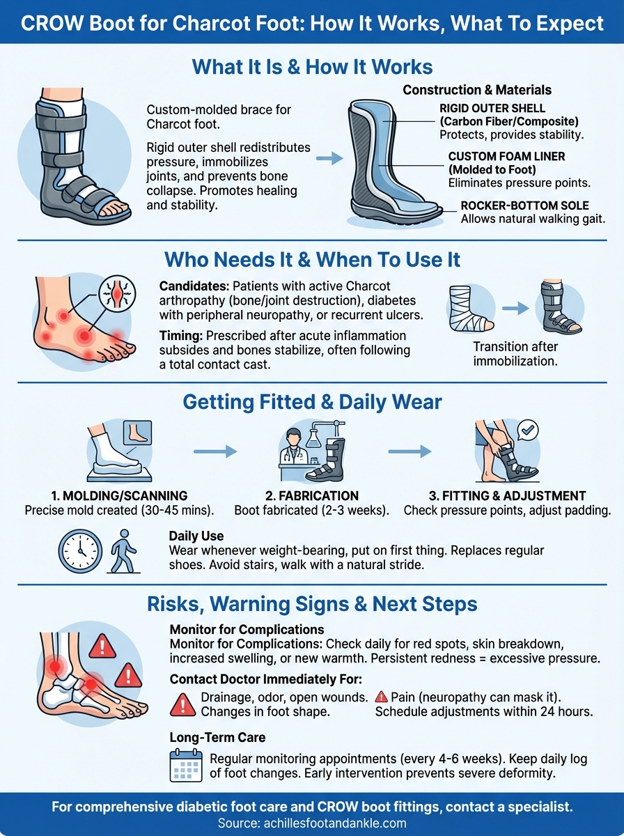 crow boot for charcot foot infographic