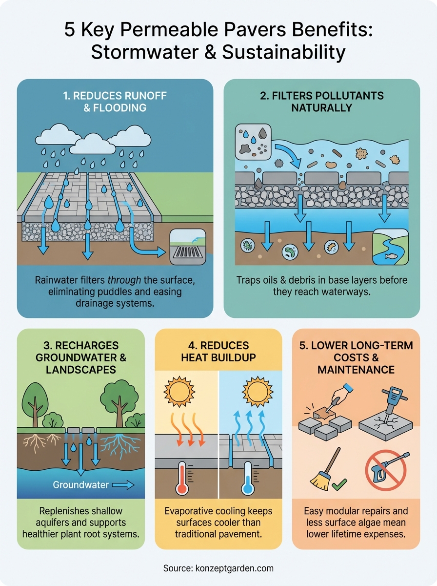 permeable pavers benefits infographic
