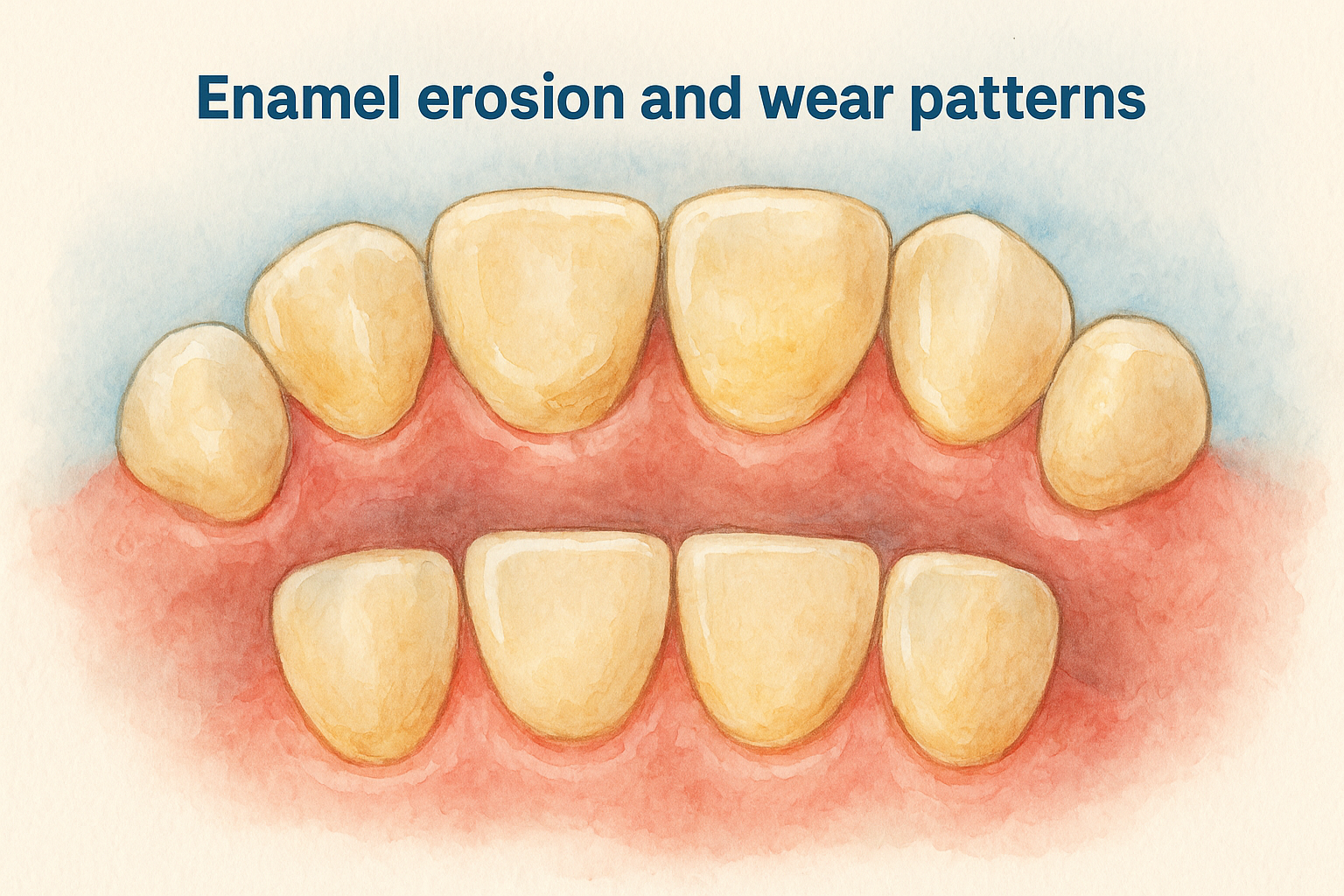 Enamel erosion and wear patterns