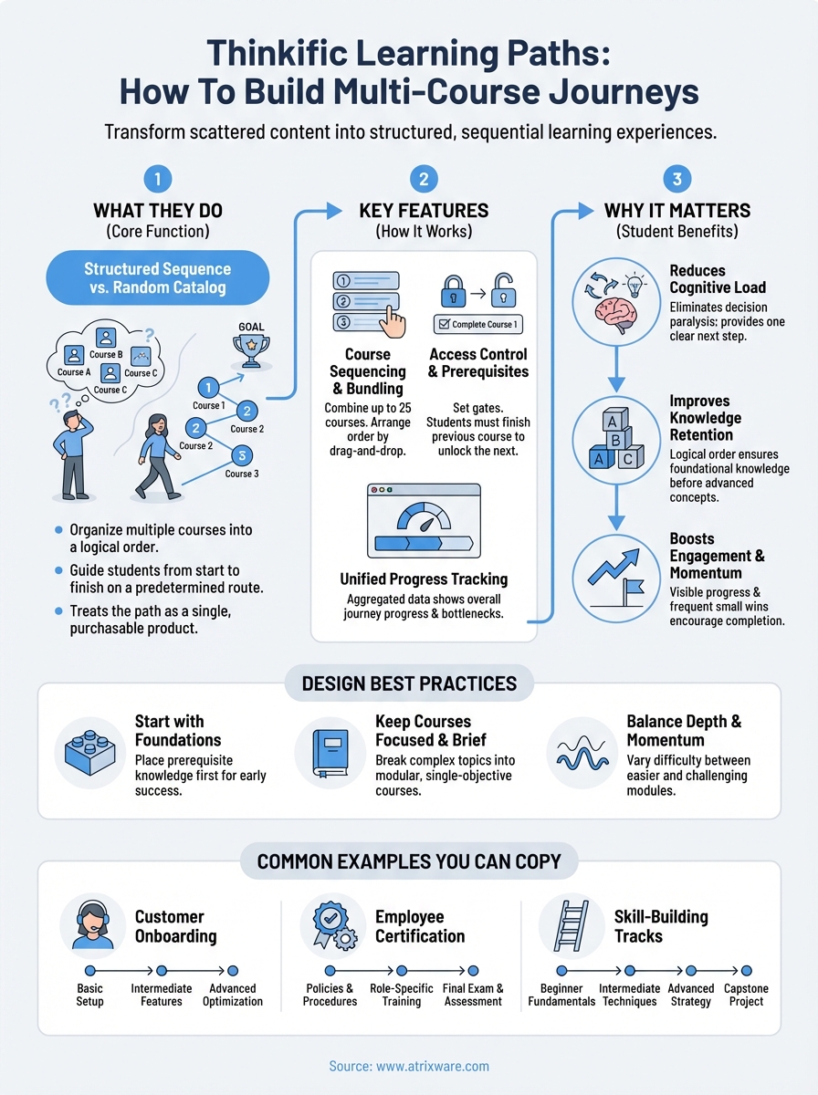 thinkific learning paths infographic