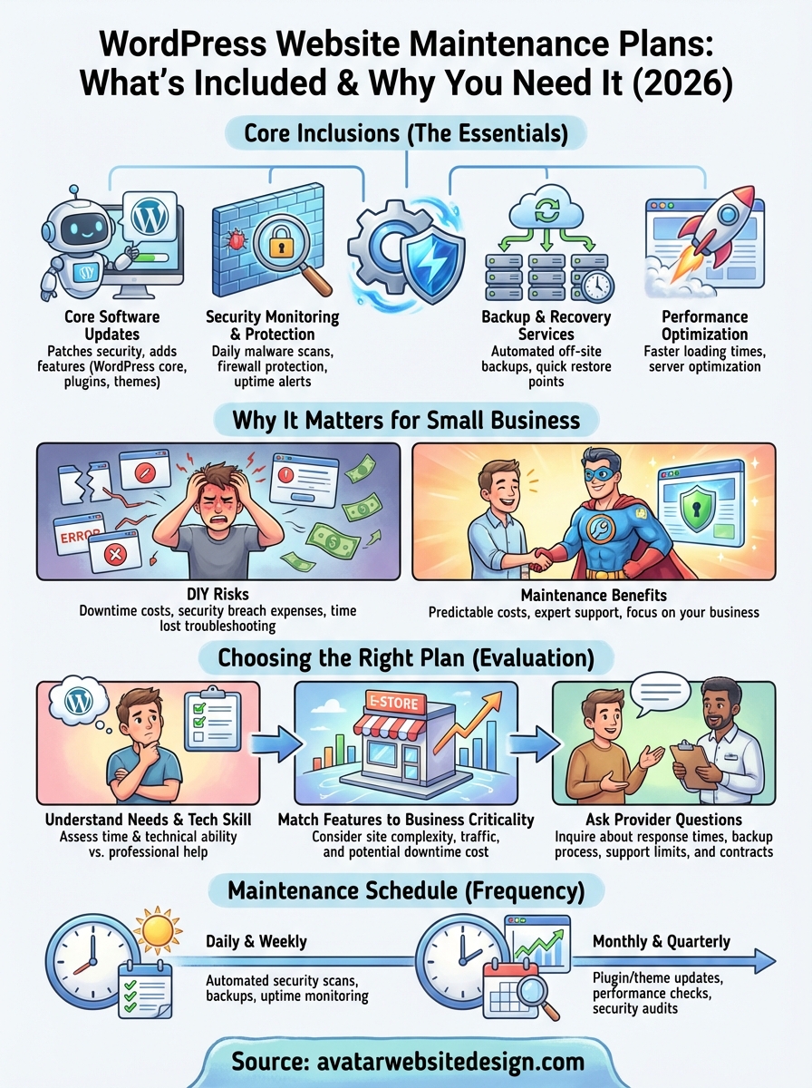wordpress website maintenance plans infographic