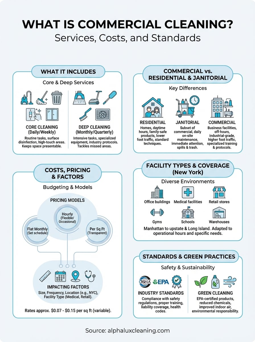 what is commercial cleaning infographic
