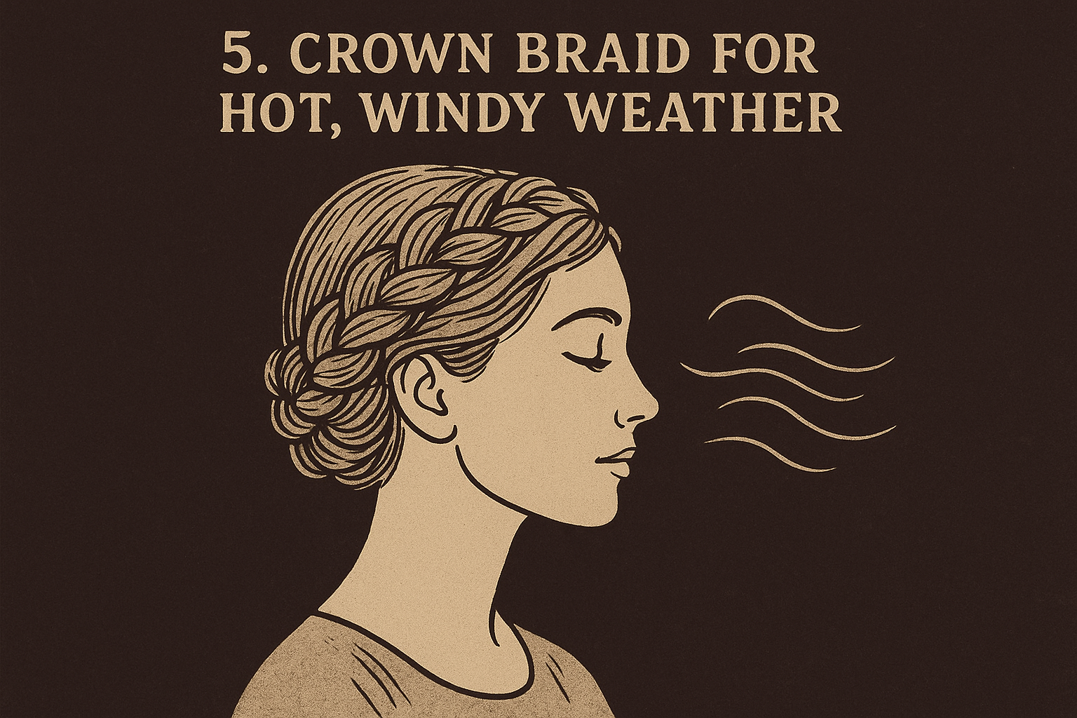 5. Crown braid for hot, windy weather