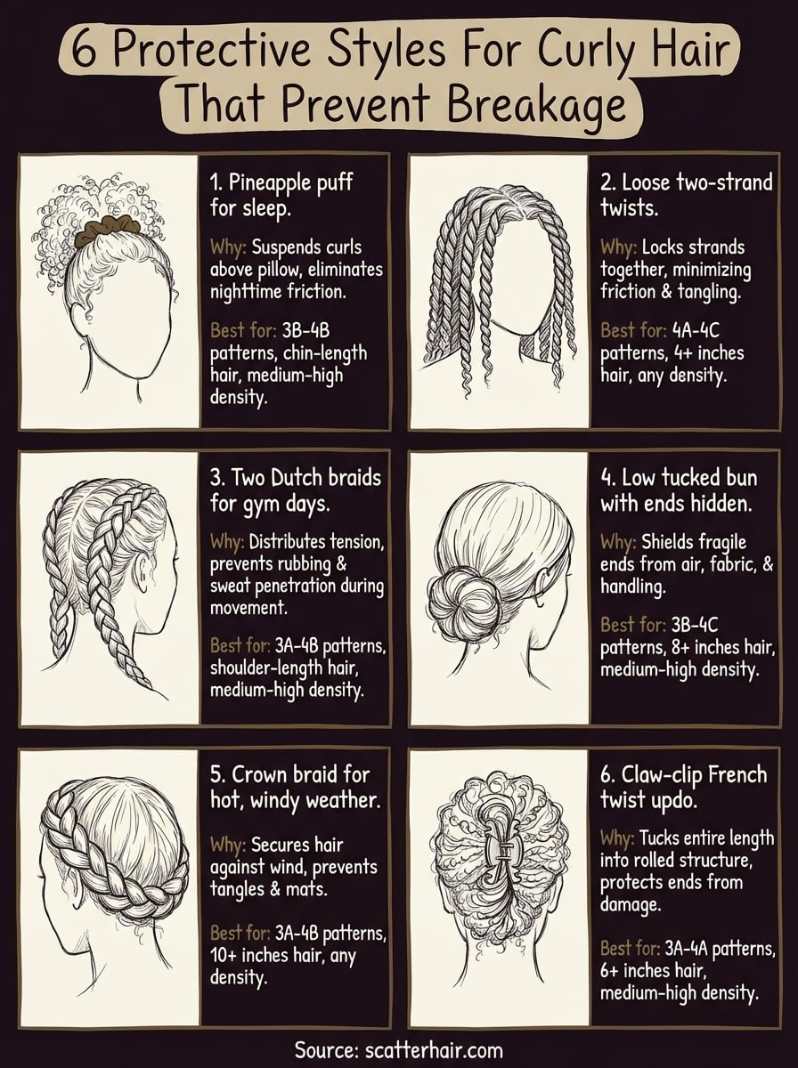protective styles for curly hair infographic