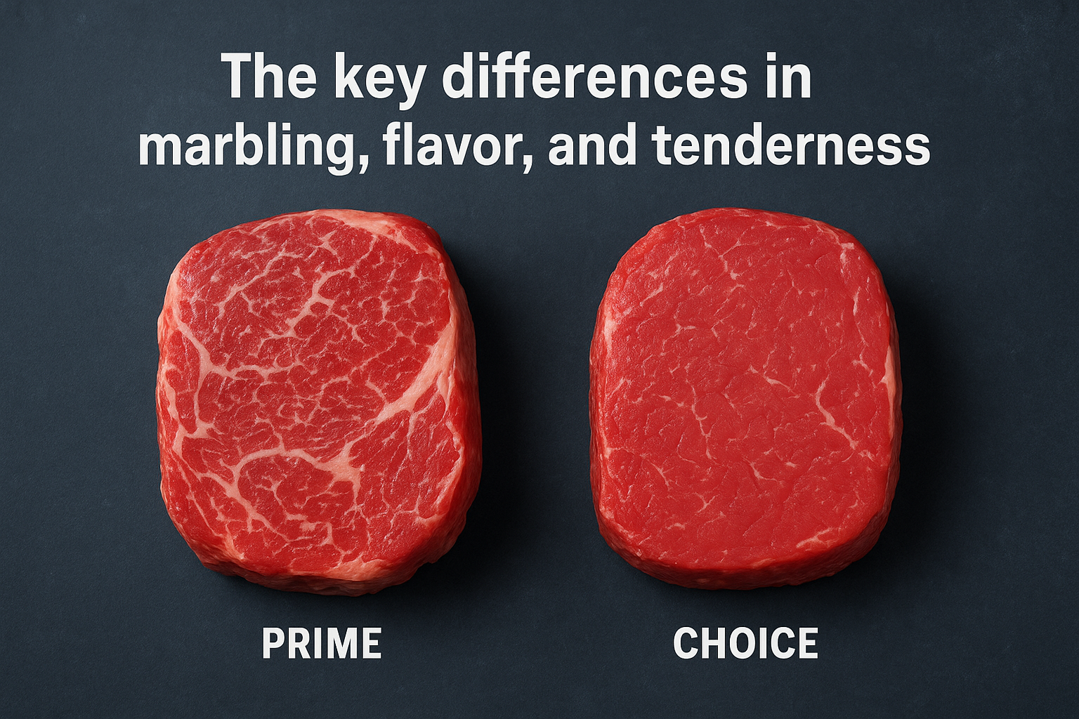 The key differences in marbling, flavor, and tenderness