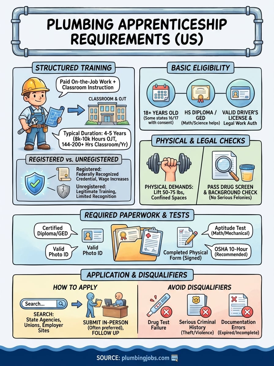 plumbing apprenticeship requirements infographic