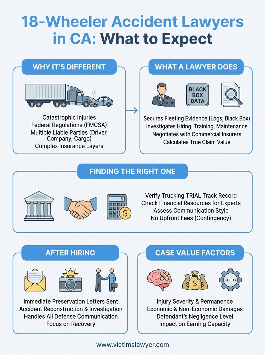 18 wheeler accident lawyer near me infographic