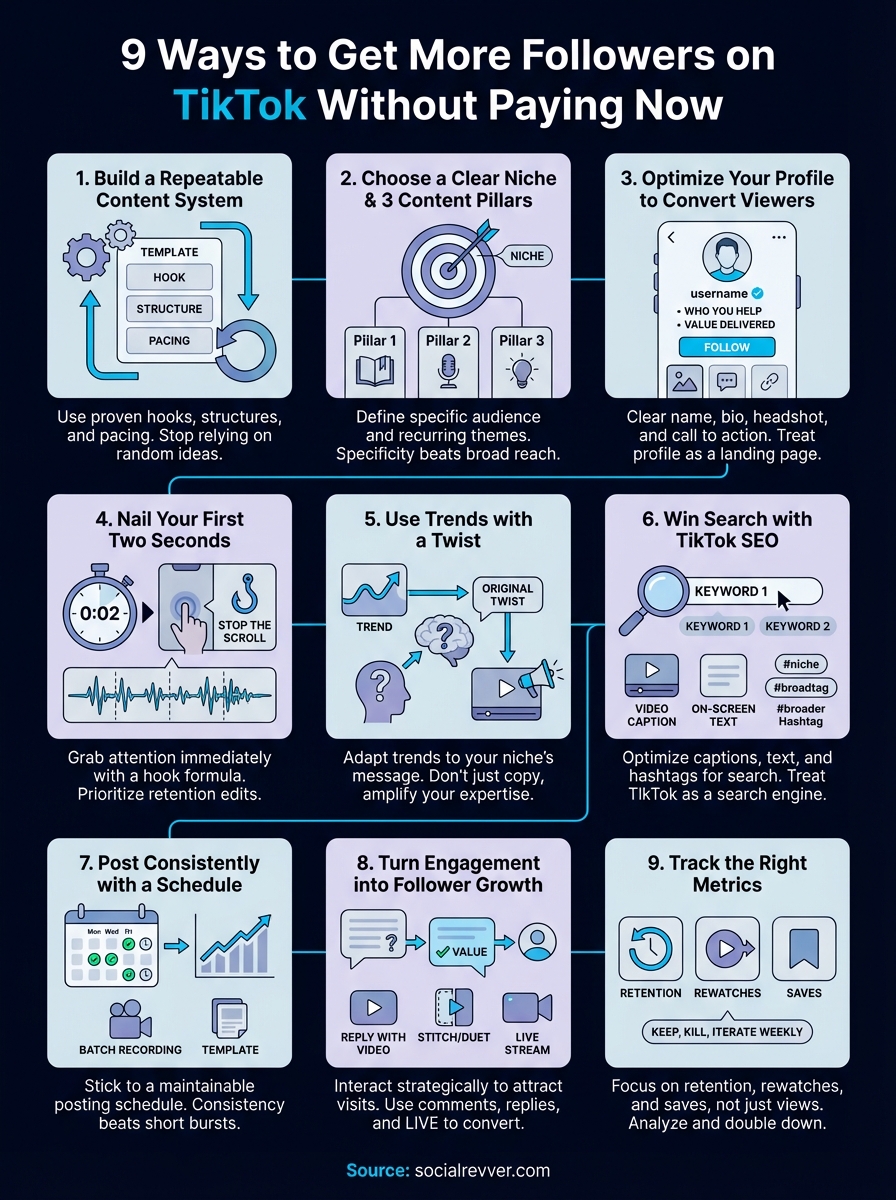 how to get more followers on tiktok infographic