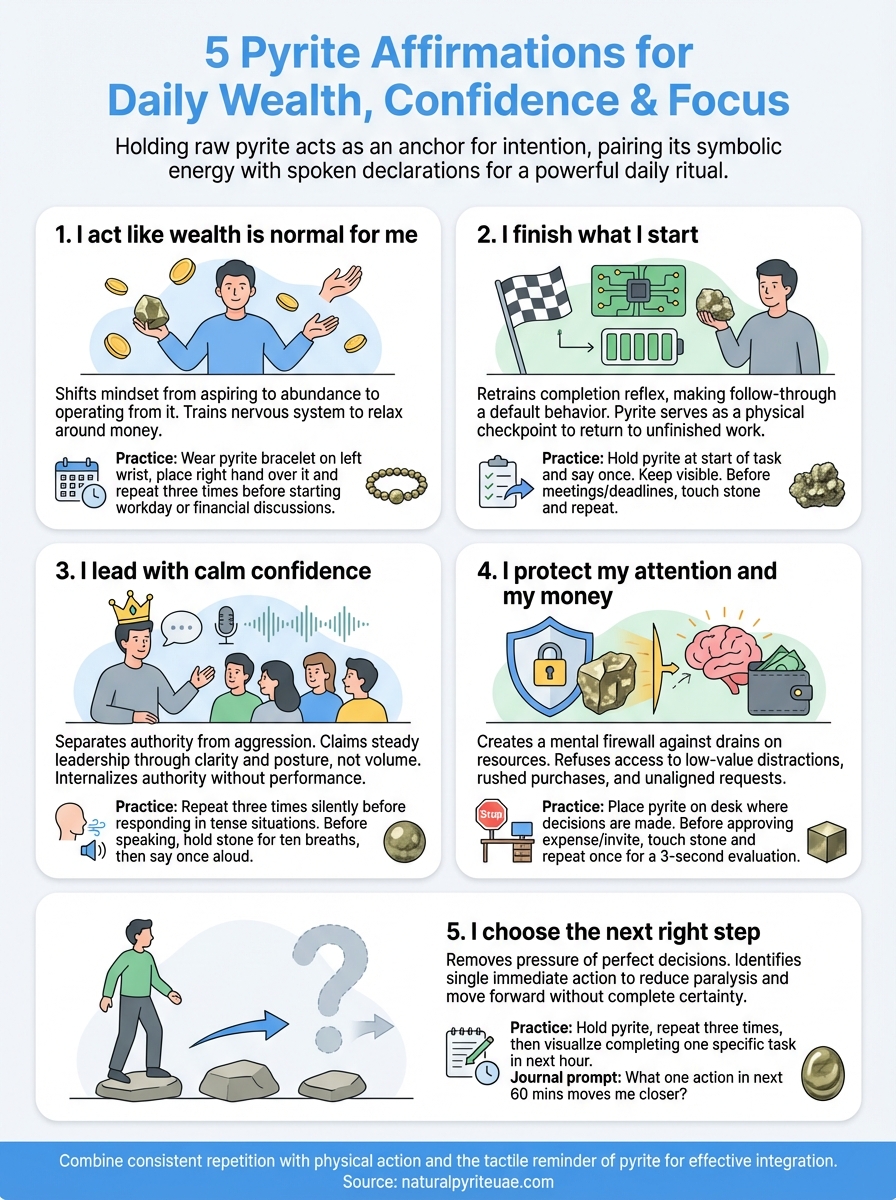 pyrite affirmations infographic