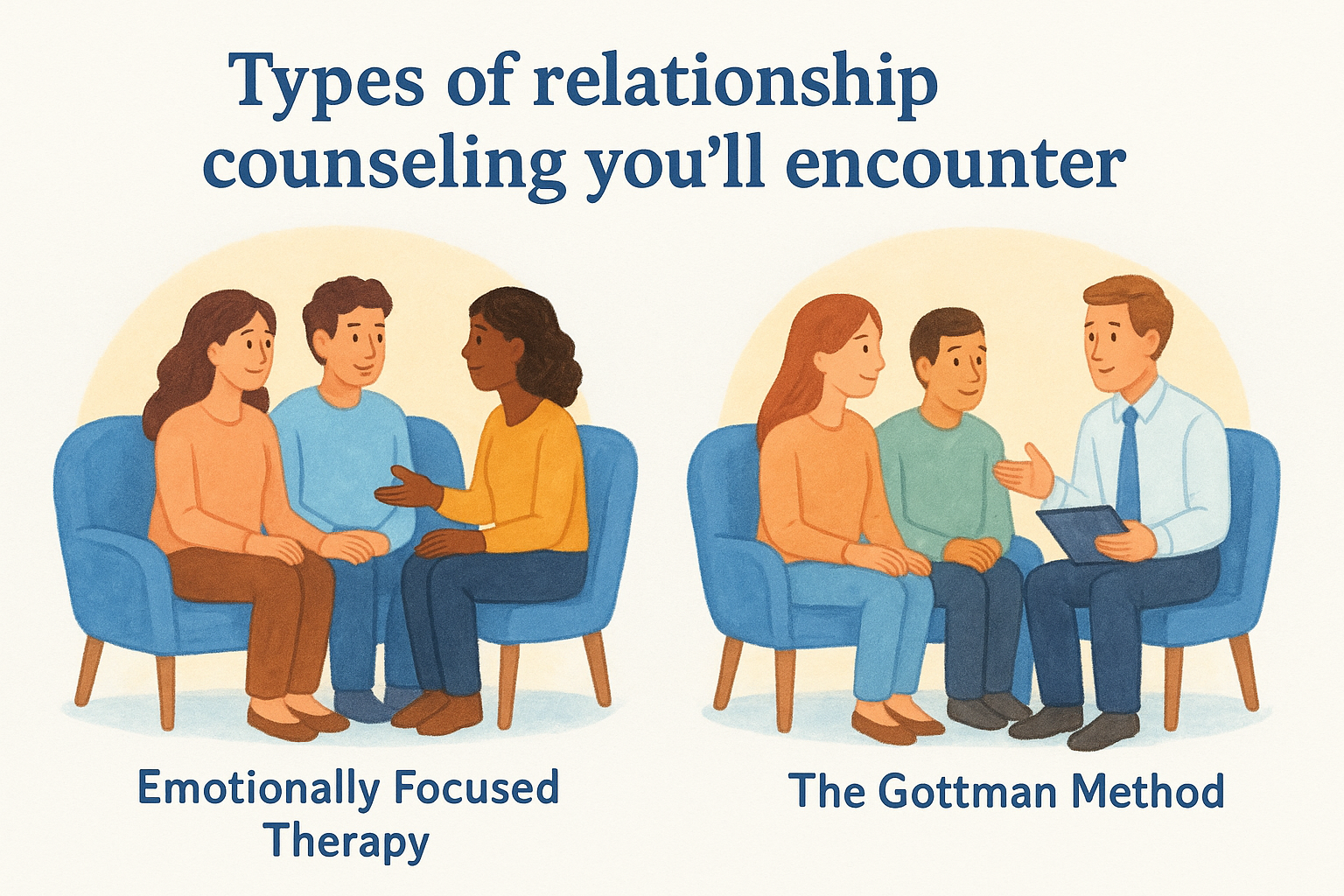 Types of relationship counseling you'll encounter