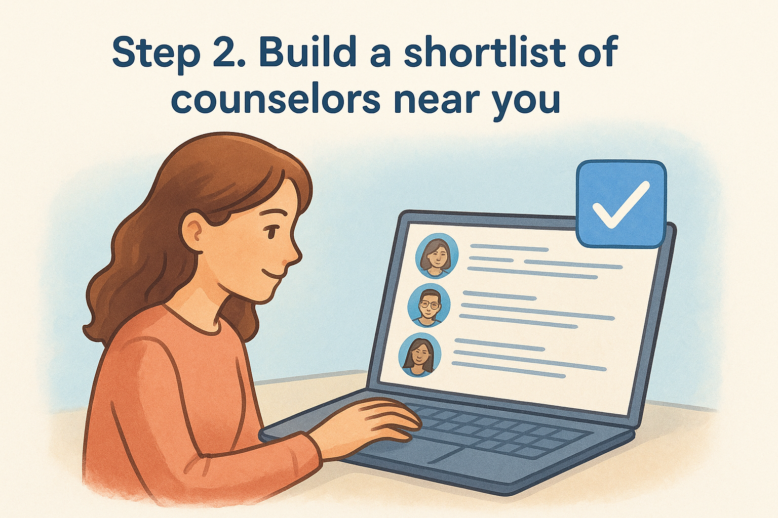 Step 2. Build a shortlist of counselors near you