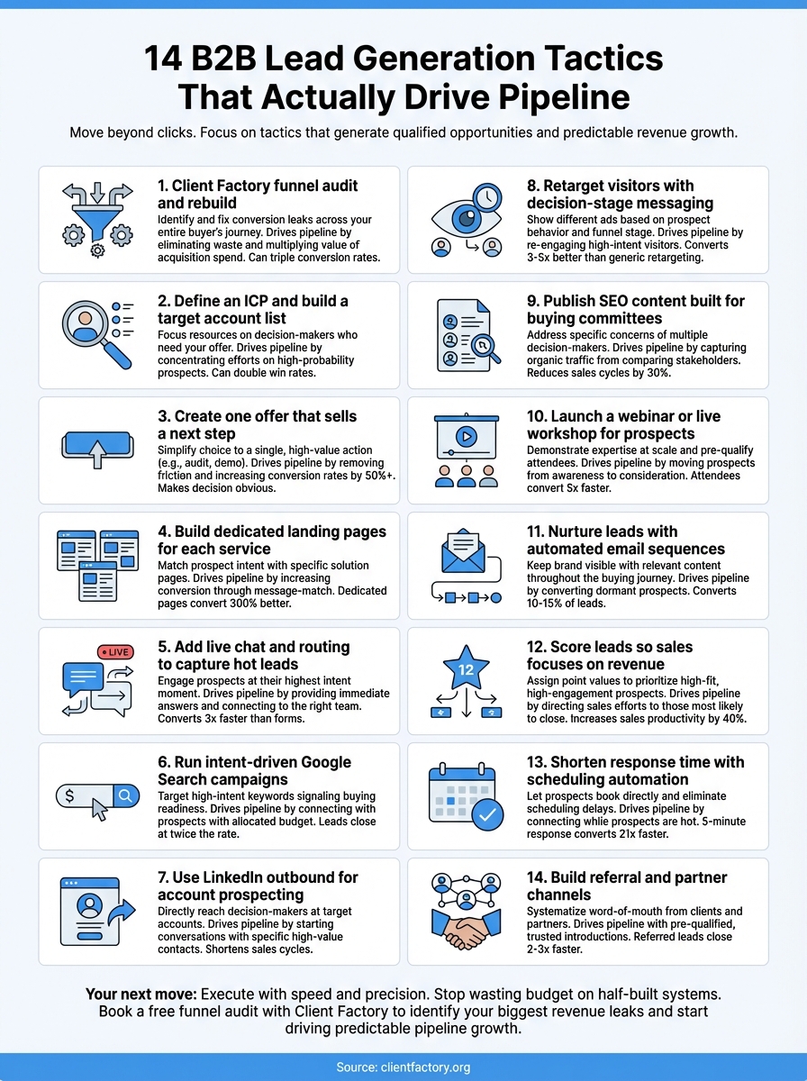 b2b lead generation tactics infographic