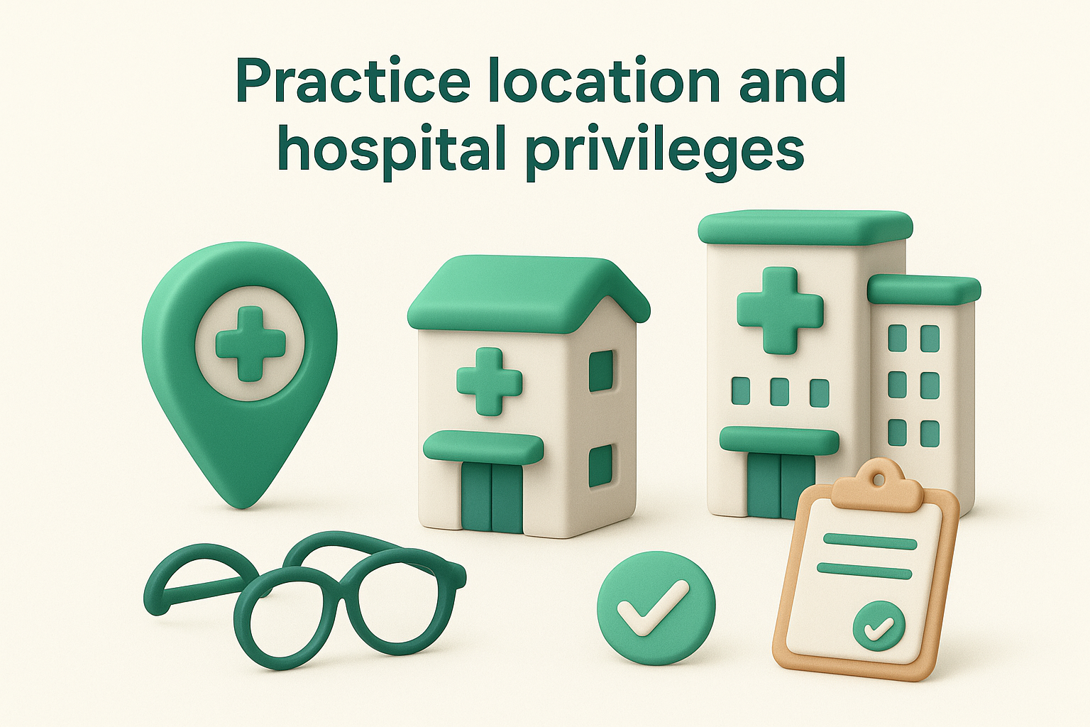 Practice location and hospital privileges