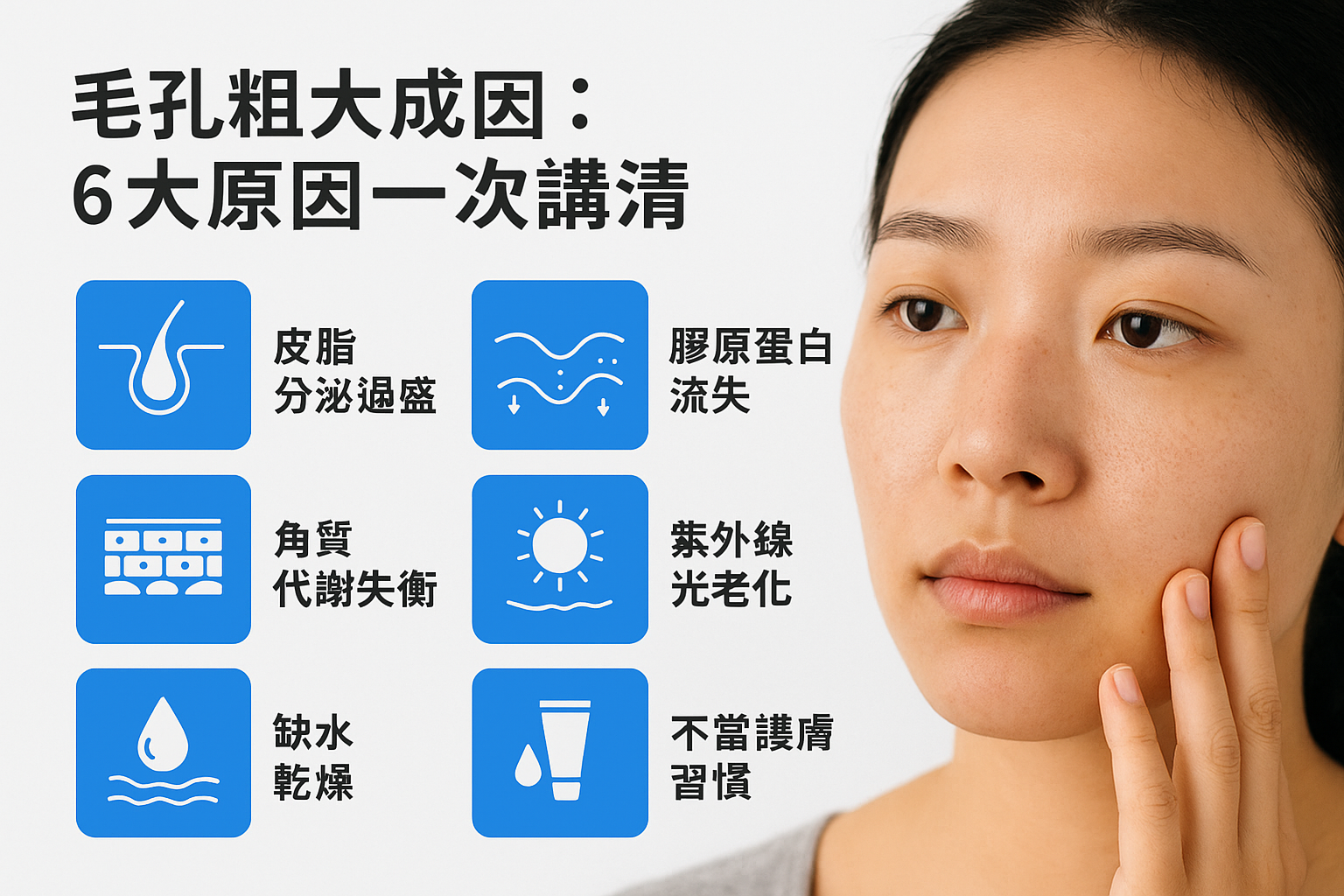 毛孔粗大成因：6大原因一次講清