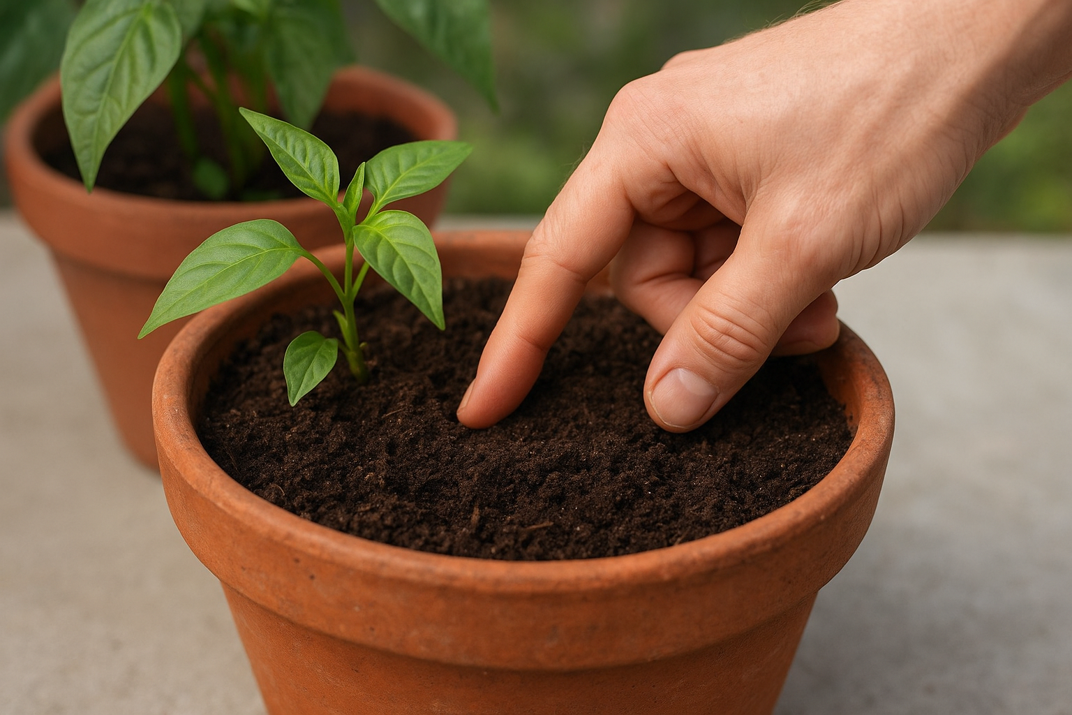 Check soil moisture before every watering