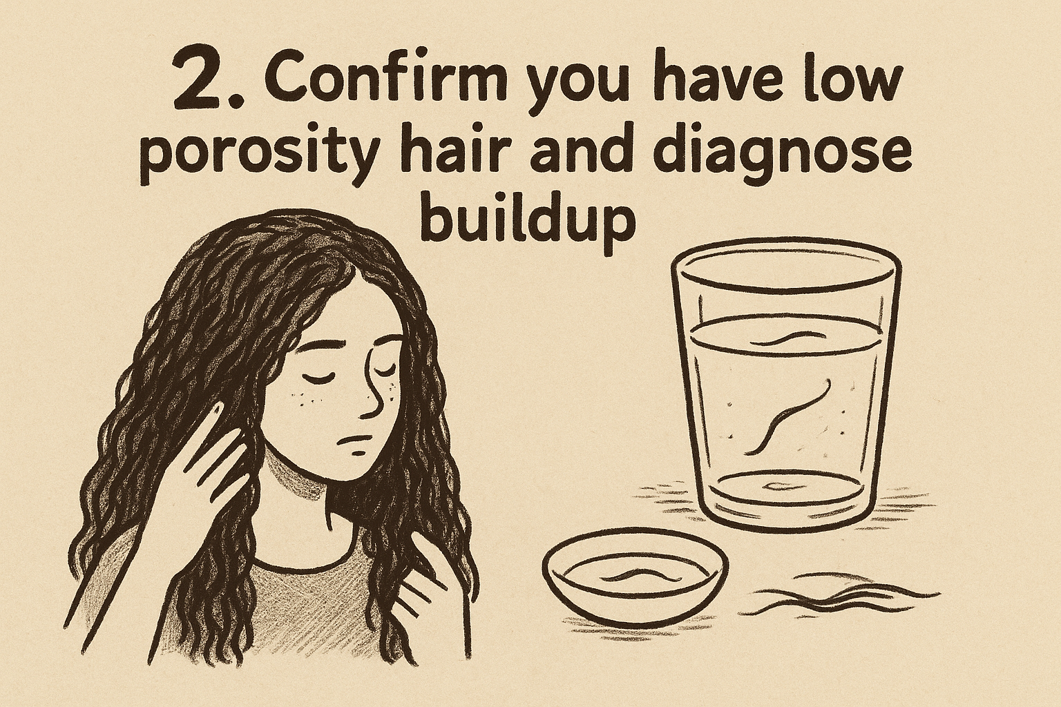 2. Confirm you have low porosity hair and diagnose buildup