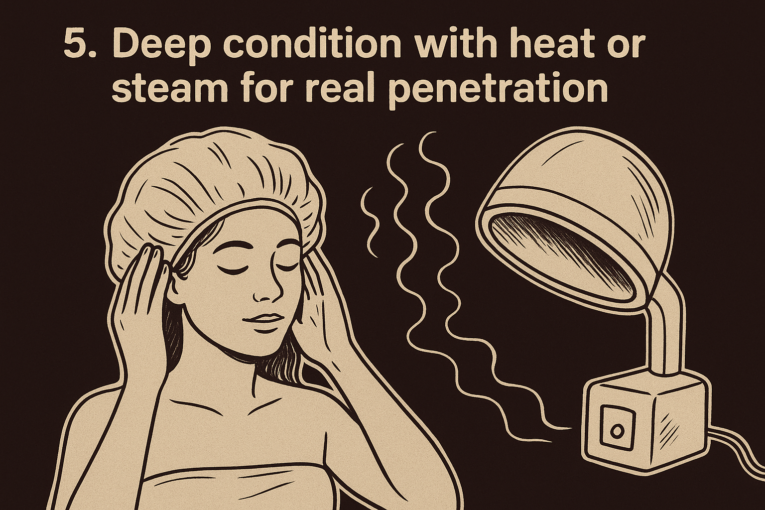 5. Deep condition with heat or steam for real penetration