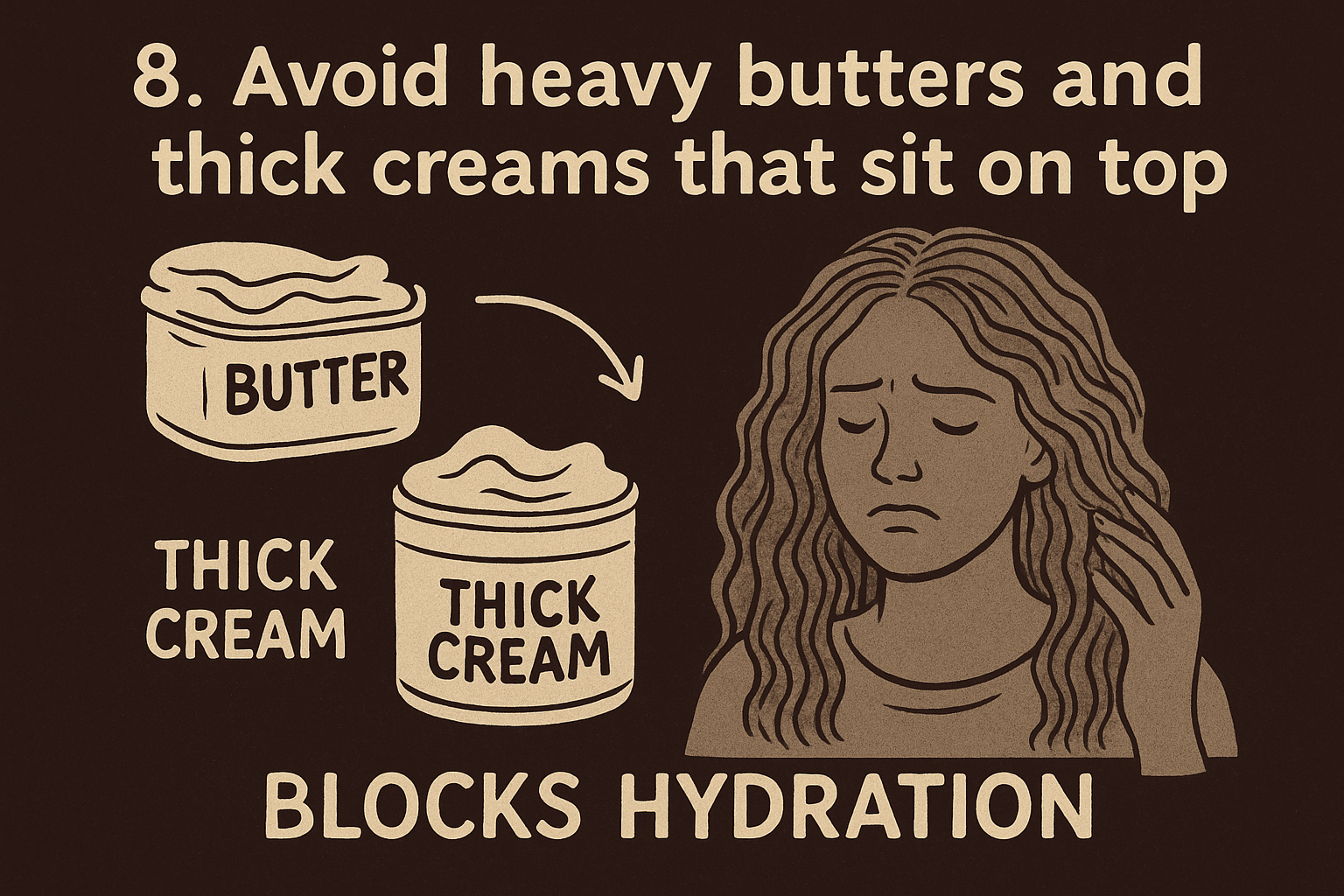 8. Avoid heavy butters and thick creams that sit on top