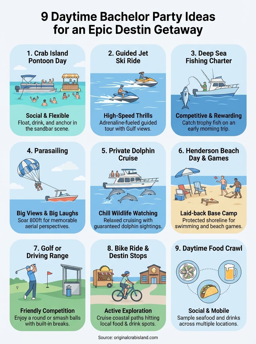 daytime bachelor party ideas infographic