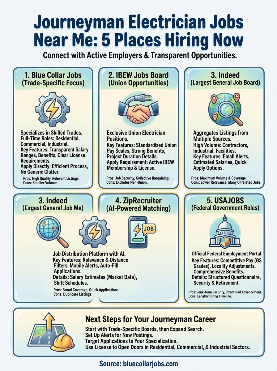 journeyman electrician jobs near me infographic