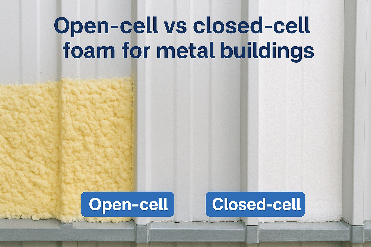 Open-cell vs closed-cell foam for metal buildings