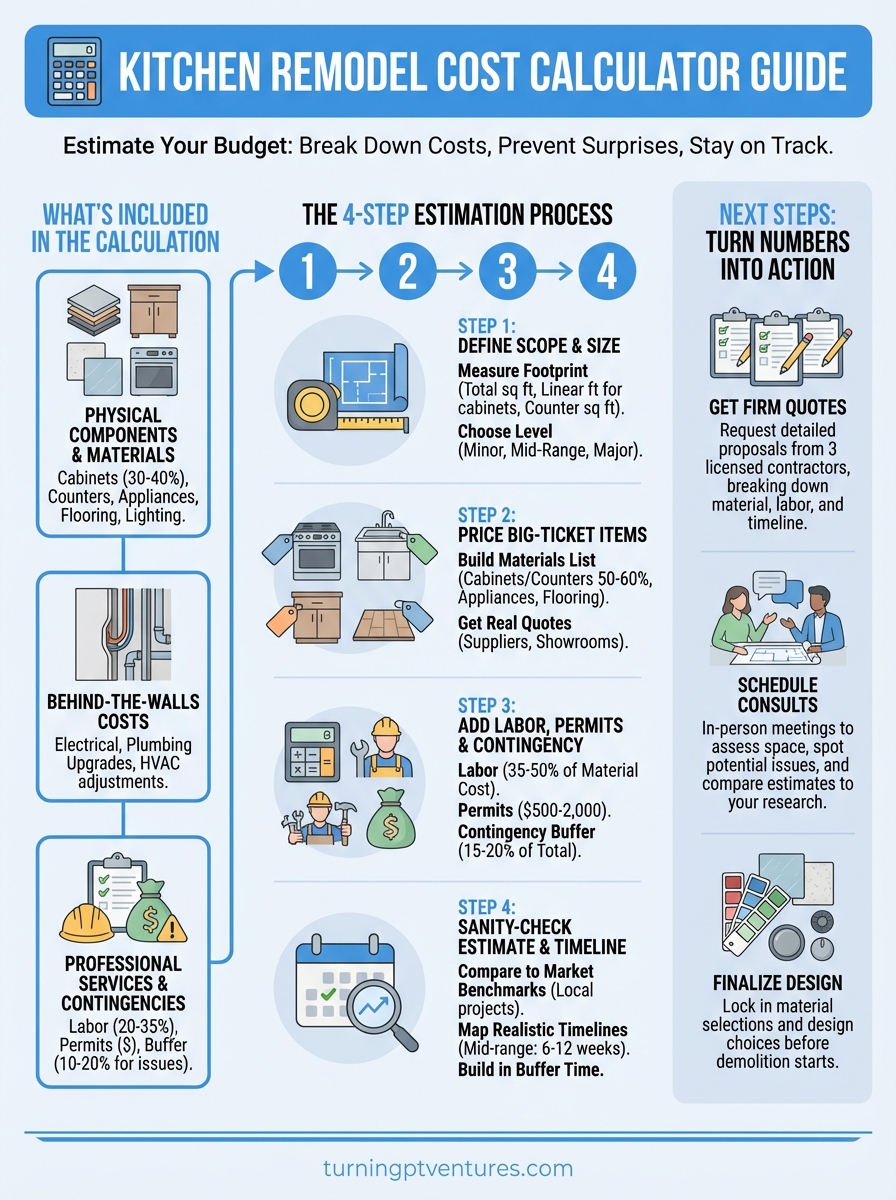 kitchen remodel cost calculator infographic