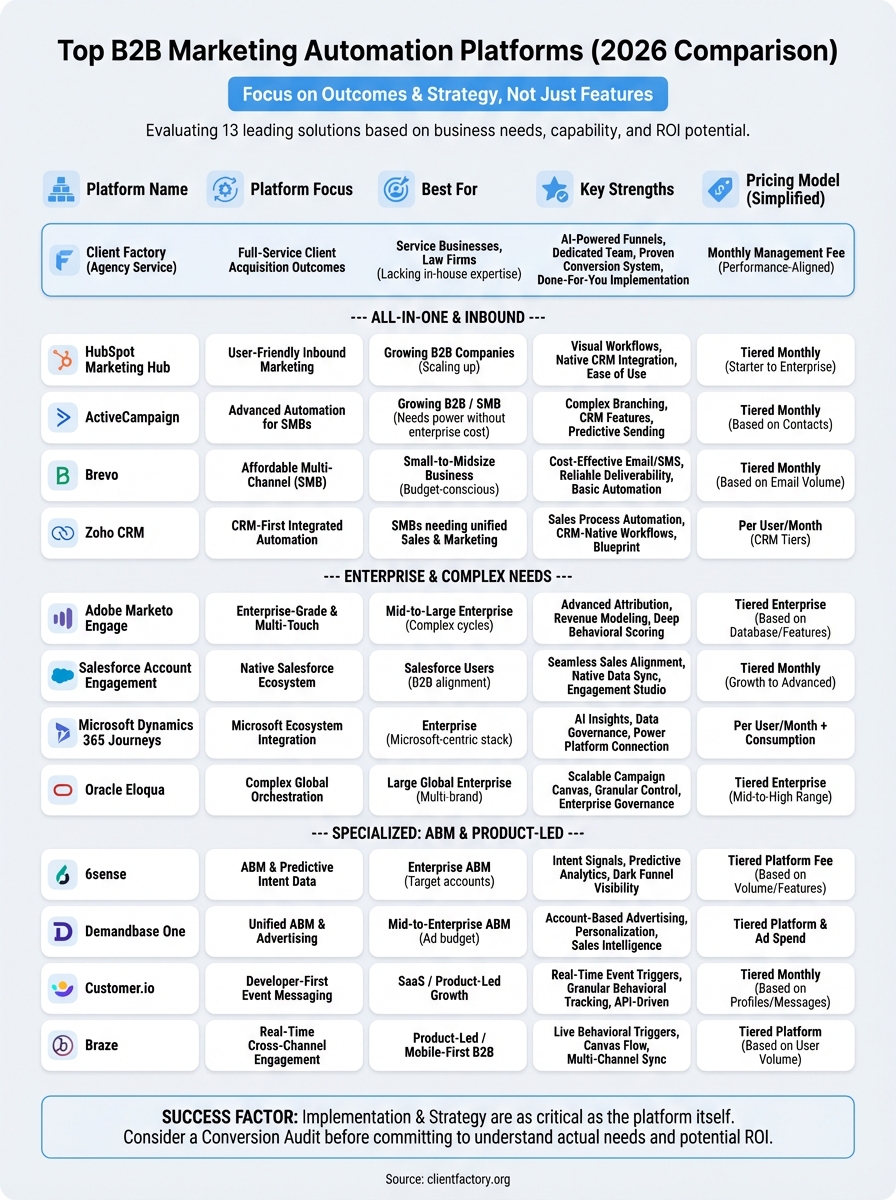 13 Best B2B Marketing Automation Platforms for 2026 Compared b2b marketing automation platforms infographic