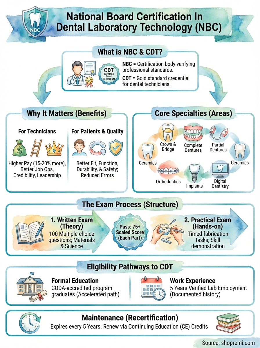 national board for certification in dental laboratory technology infographic