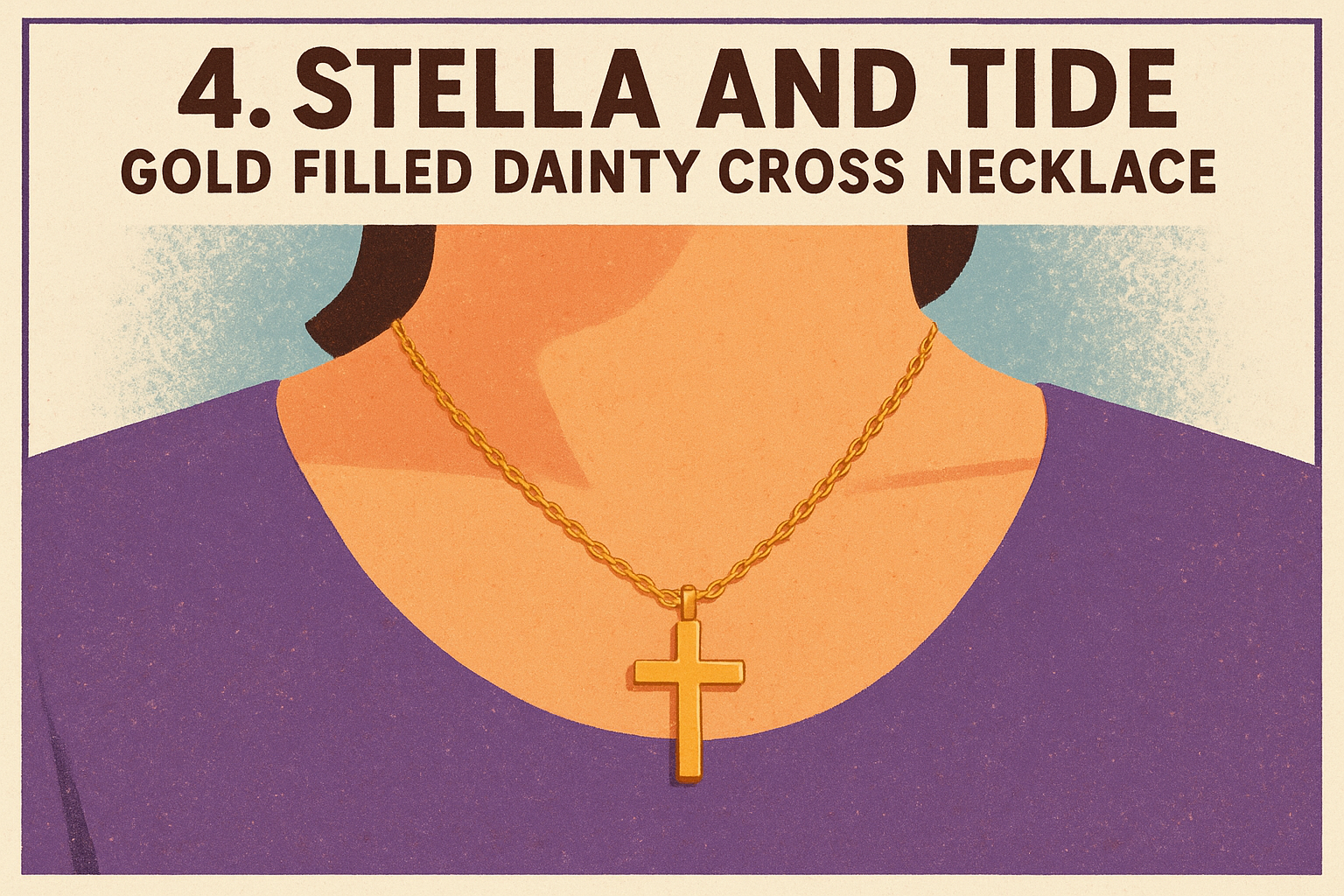 4. Stella and Tide gold filled dainty cross necklace
