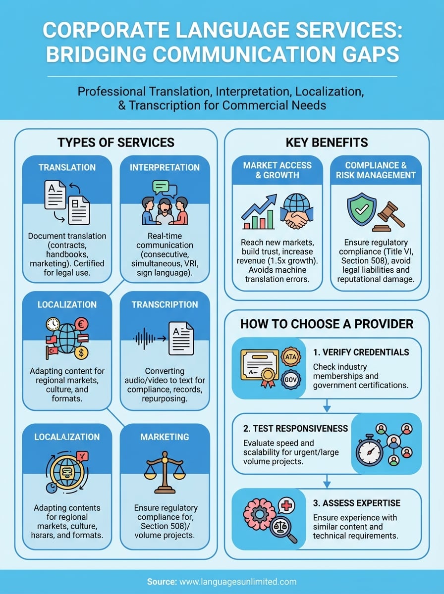 corporate language services infographic