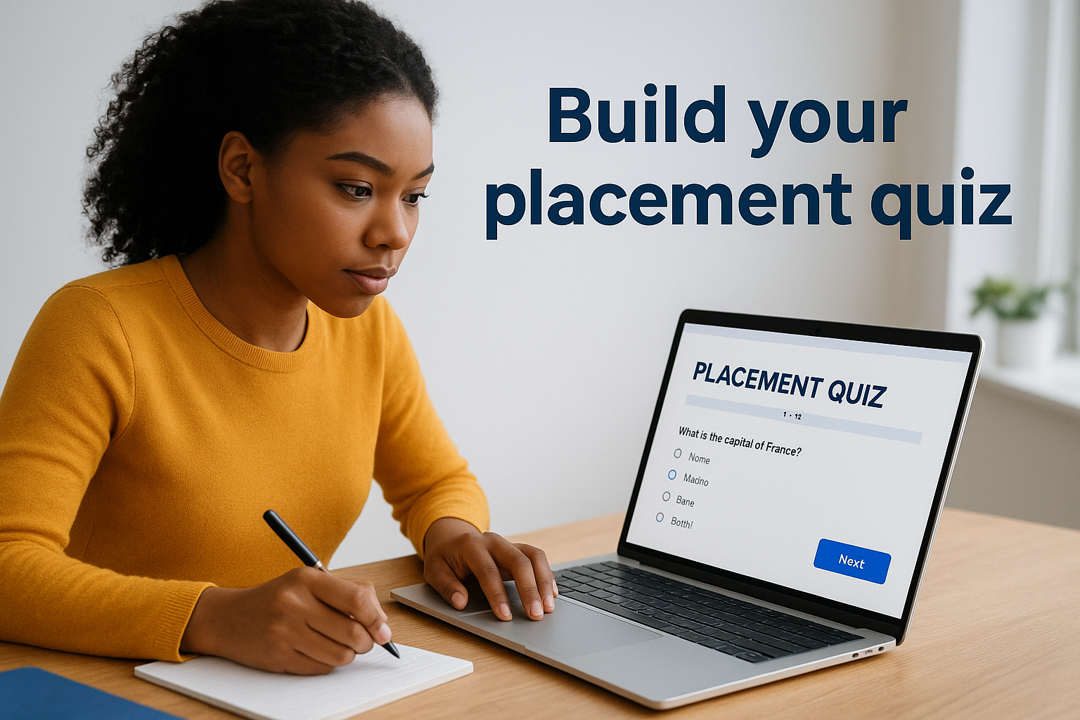 Build your placement quiz