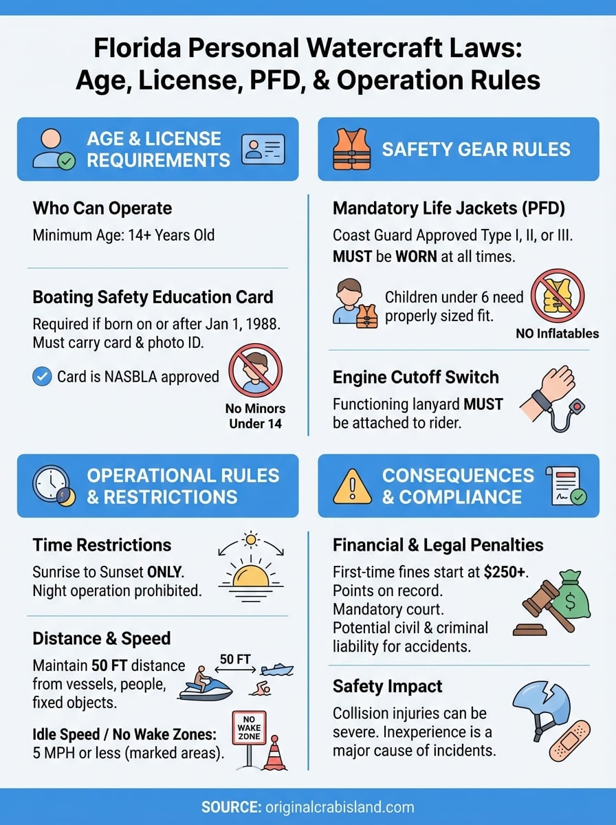 florida personal watercraft laws infographic