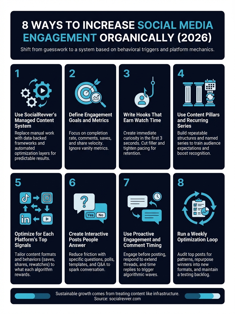 how to increase social media engagement infographic