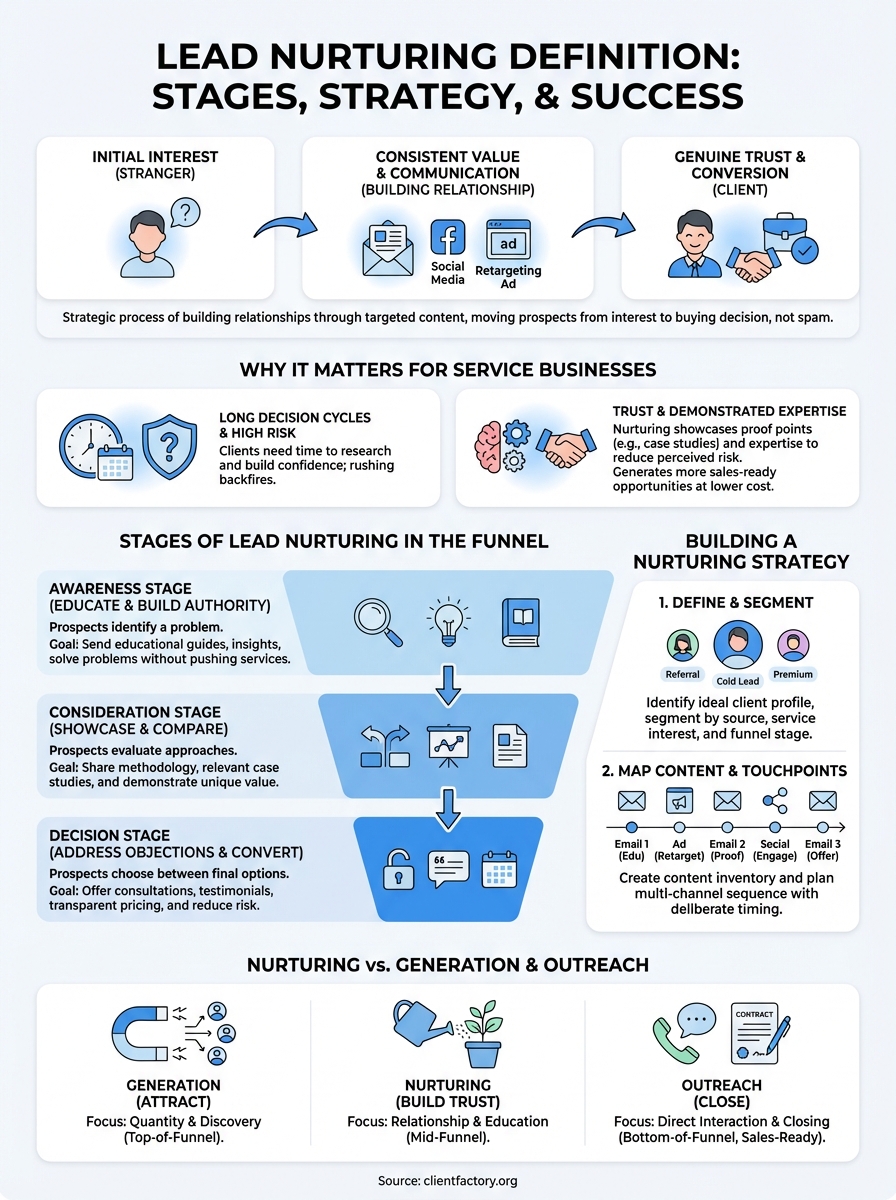 lead nurturing definition infographic