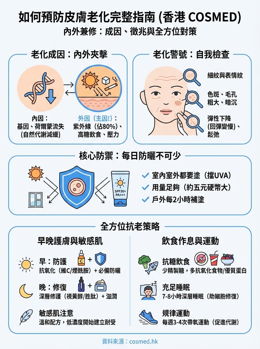 如何預防皮膚老化 infographic