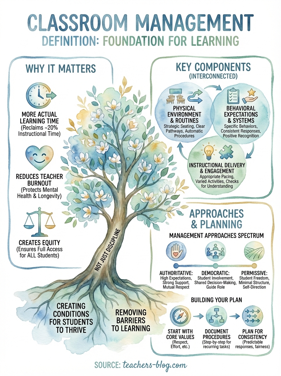 classroom management definition infographic