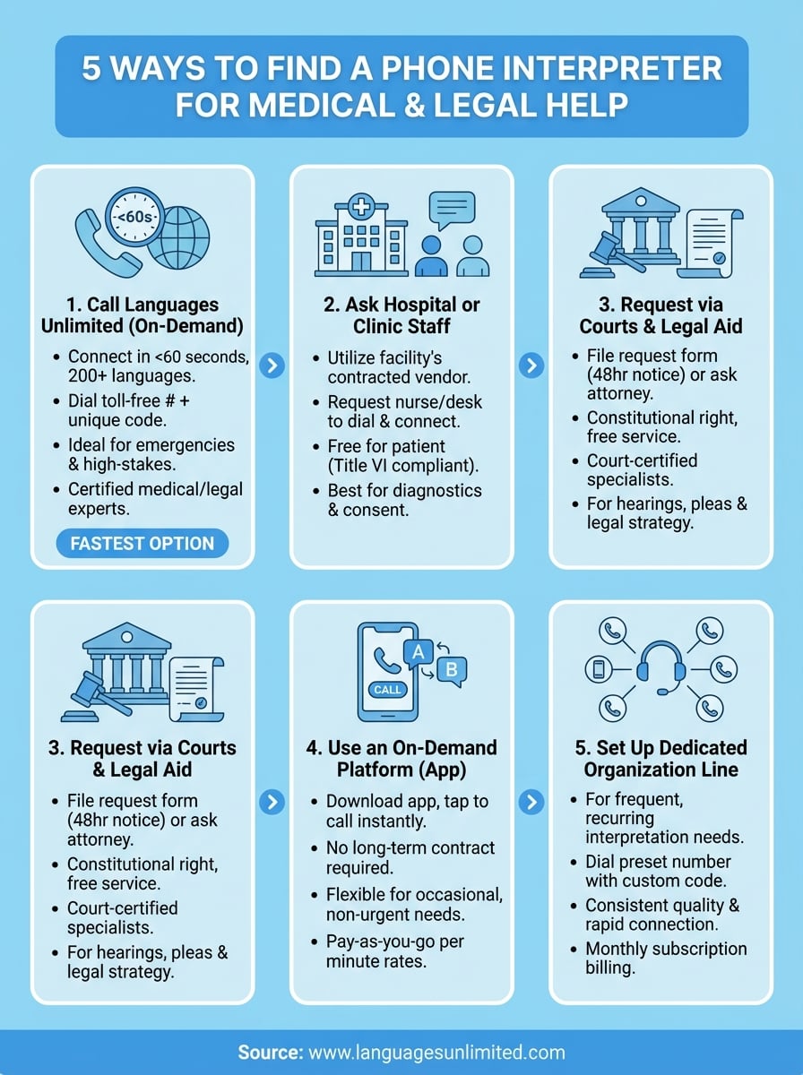 find a phone interpreter infographic