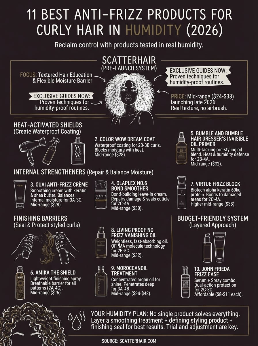 best anti frizz products for curly hair infographic