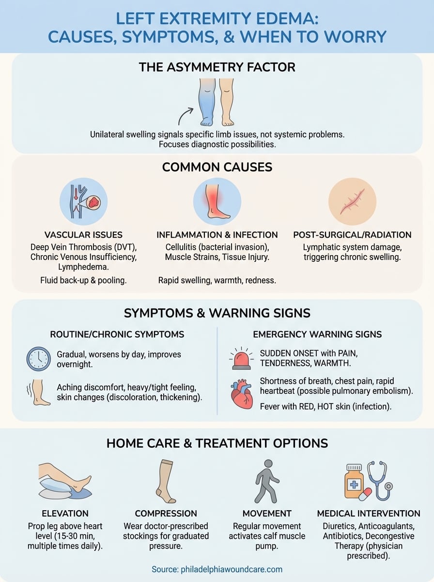 left extremity edema infographic