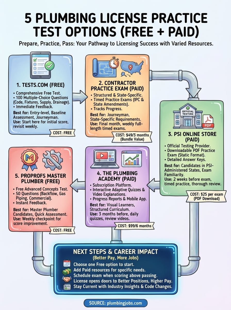 plumbing license practice test infographic