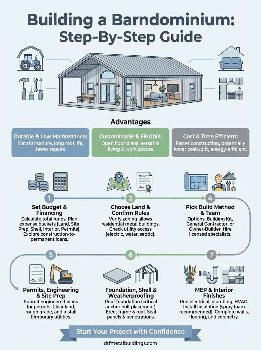 how to build a barndominium infographic